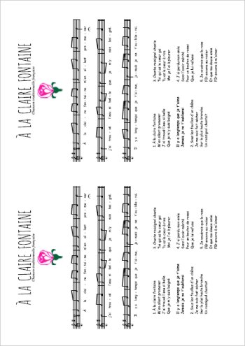 A la Claire Fontaine Partition gratuite